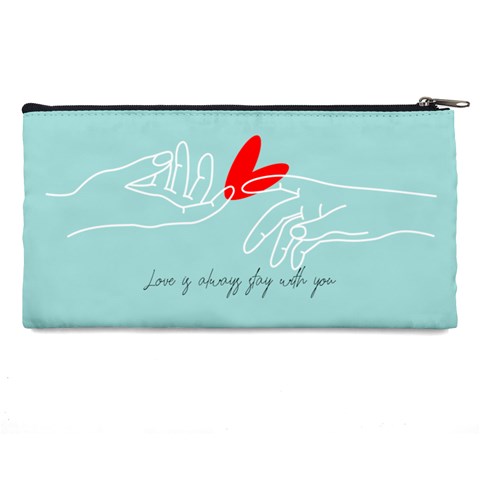Personalized Finger Heart Collage Photo Pencil Case By Katy Back