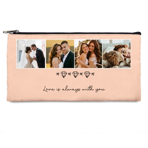 Personalized Collage Diamond Photo Pencil Case By Katy Front