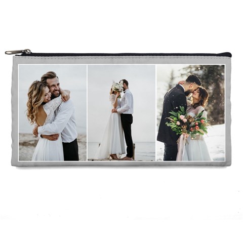 Personalized Wedding Rings Collage Photo Pencil Case By Katy Front