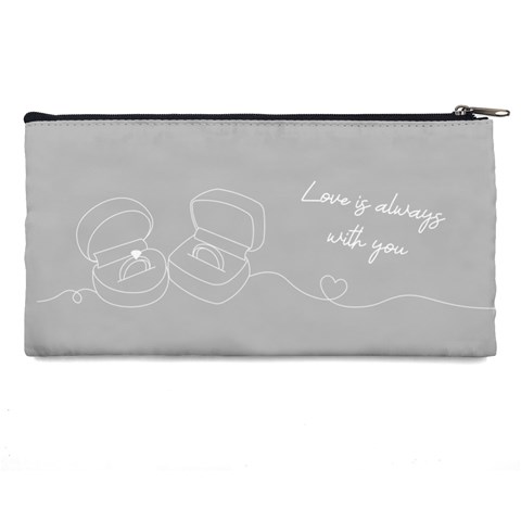 Personalized Wedding Rings Collage Photo Pencil Case By Katy Back