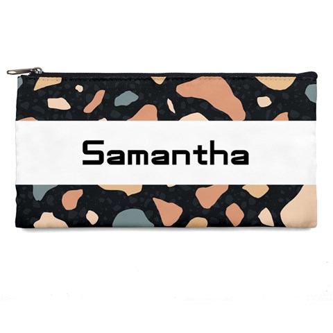 Personalized Stone Pattern Name Pencil Case By Katy Front