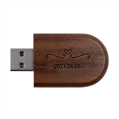 Personalized Wedding Cake Name Wood Oval USB Flash Drive Personalized Wedding Cake Name Wood Oval USB Flash Drive