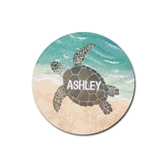 Personalized Turtle Name Rubber Coaster (Round) Personalized Turtle Name Rubber Coaster (Round)