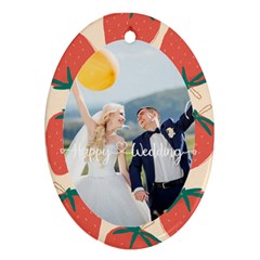 Personalized Fruits Photo Any Text Oval Ornament (Two Sides)