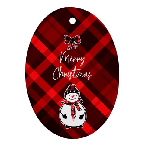 Personalized Checked Pattern Name Any Text Oval Ornament (two Sides) By Katy Back