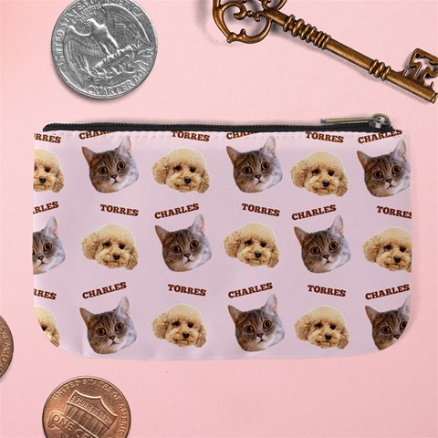 Personalized Pet Head Name Large Coin Purse By Joe Back