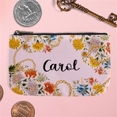 Personalized Floral Name Any Text Large Coin Purse