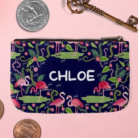 Personalized Flamingo Name Any Text Large Coin Purse By Joe Back