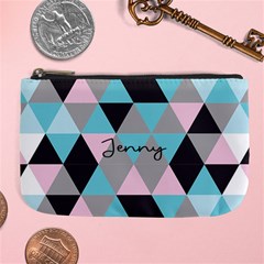 Personalized Triangle Color Name Any Text Large Coin Purse