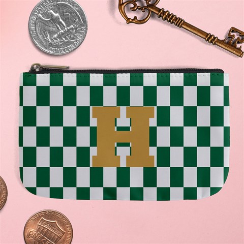 Personalized Checkered Initial Large Coin Purse By Joe Front
