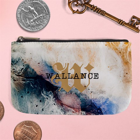 Personalized Initial Name Marble Name Large Coin Purse By Joe Front