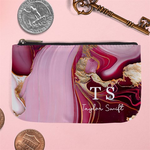 Personalized Initial Name Marble Name Large Coin Purse By Joe Front