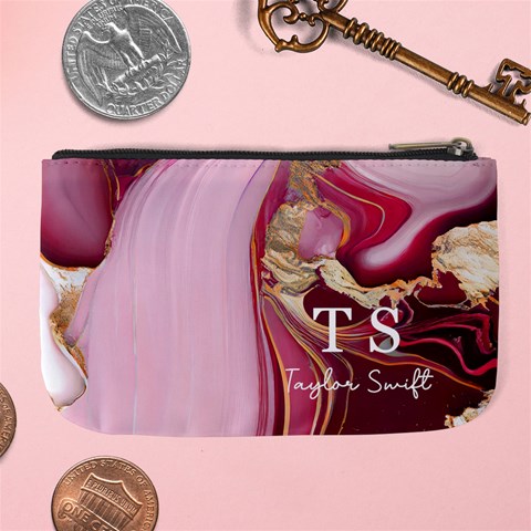 Personalized Initial Name Marble Name Large Coin Purse By Joe Back