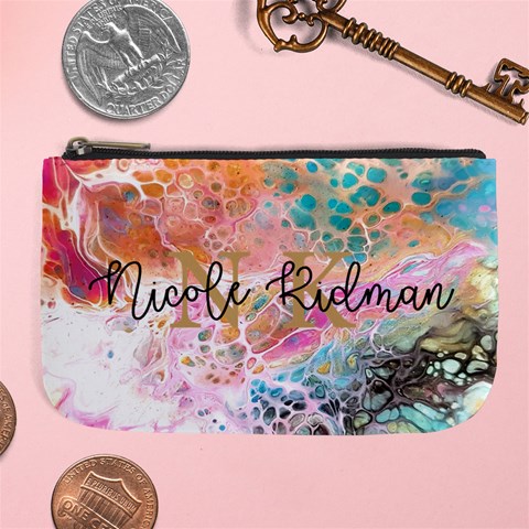 Personalized Initial Name Marble Large Coin Purse By Joe Front