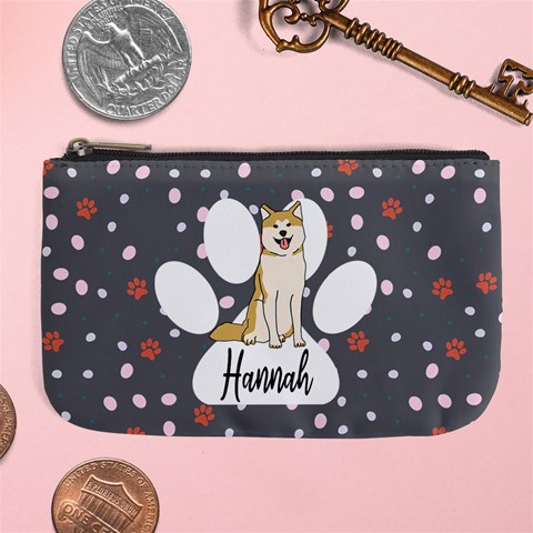 Personalized Pet Illustration Large Coin Purse By Joe Front