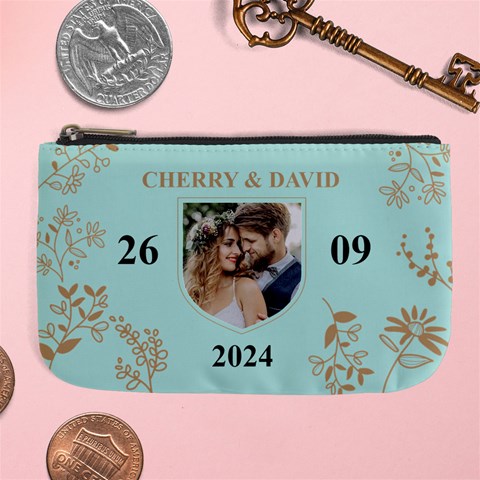 Personalized Married Save Th Date Photo Name Any Text Large Coin Purse By Joe Front