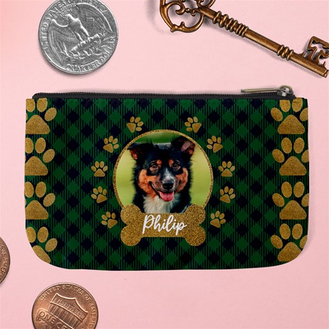 Personalized Pet Name Any Text Photo Large Coin Purse By Joe Back