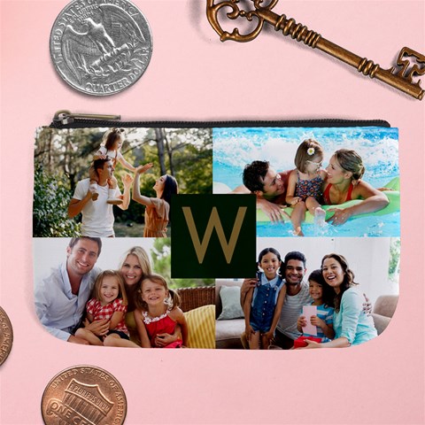 Personalized Photo Initial Family Name Card Style Large Coin Purse By Joe Front