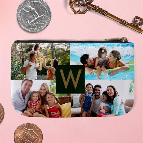 Personalized Photo Initial Family Name Card Style Large Coin Purse By Joe Back