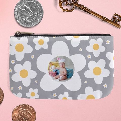 Personalized Photo Floral Pattern Large Coin Purse By Joe Front