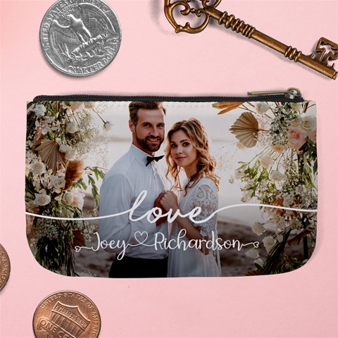 Personalized Wedding Couple Photo Name Large Coin Purse By Joe Back