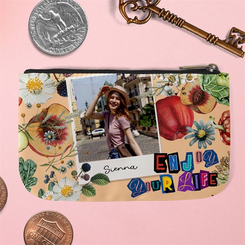 Personalized Enjoy Your Life Photo Name Large Coin Purse By Joe Back