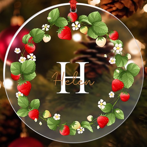Personalized Name Fruit Frame Uv Print Acrylic Ornament Round By Katy Front