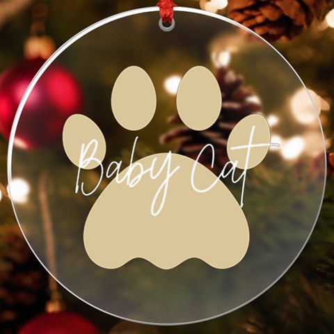 Personalized Name Pet Foot Uv Print Acrylic Ornament Round By Katy Front