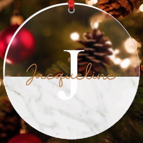 Personalized Name Half Mable Uv Print Acrylic Ornament Round By Katy Front