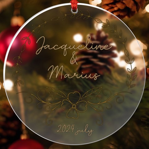 Personalized Name Wedding Frame Uv Print Acrylic Ornament Round By Katy Front