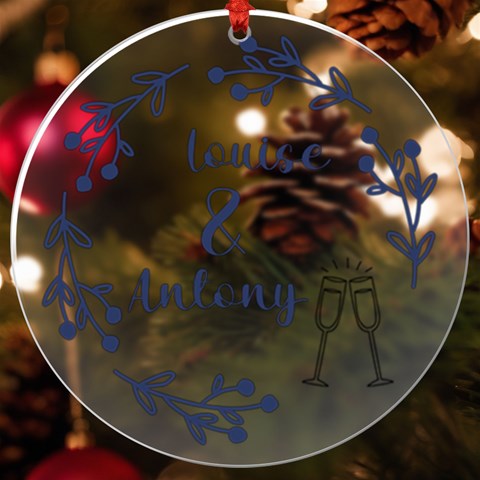 Personalized Name Wine Uv Print Acrylic Ornament Round By Katy Front
