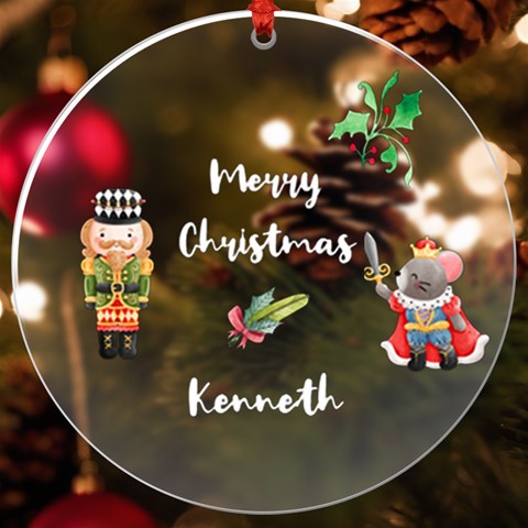 Personalized Name Xmas Uv Print Acrylic Ornament Round By Katy Front