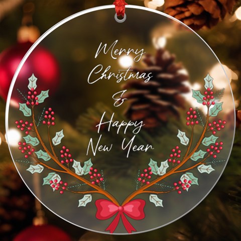 Personalized Name Xmas Uv Print Acrylic Ornament Round By Katy Front