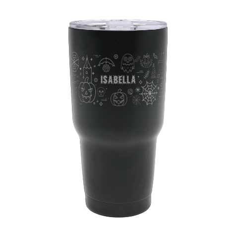 Personalized Halloween Illustration Name Any Text Thermal Travel Tumbler By Joe Front