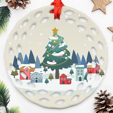 Personalized Merry Christmas Name Any Text Round Filigree Ornament By Joe Front