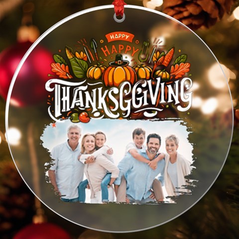 Personalized Thanksgiving Photo Round Ornament By Joe Front