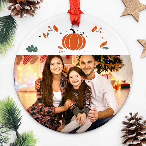 Personalized Thanksgiving Photo Round Ornament By Joe Back