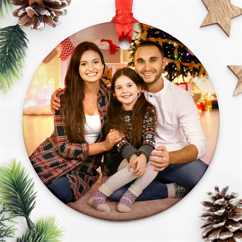 Personalized Thanksgiving Year Photo Round Ornament By Joe Back