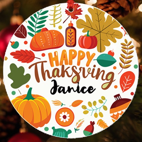 Personalized Thanksgiving Year Round Ornament By Joe Front
