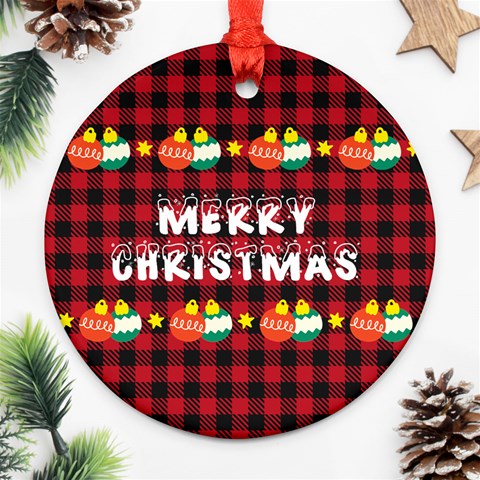 Personalized Photo Any Text Christmas Cat Round Ornament By Katy Back