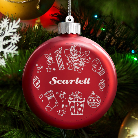 Personalized Christmas Any Text Name Led Glass Round Ornament By Joe Front