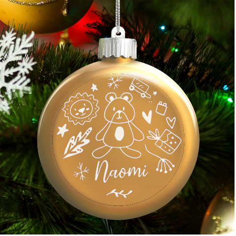 Personalized Christmas Any Text Name Led Glass Round Ornament By Joe Front