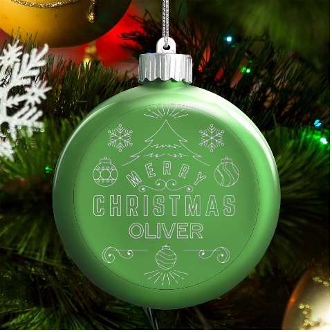 Personalized Christmas Any Text Name Led Glass Round Ornament By Joe Front