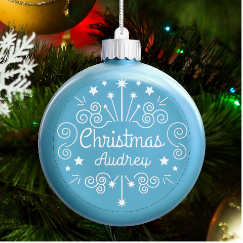 Personalized Christmas Any Text Name Led Glass Round Ornament By Joe Front