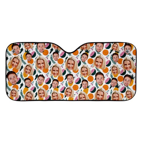 Personalized Couple Many Faces Pineapple Hawaii Car Windshield Sunshade By Joe Front