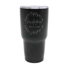 Personalized Name Any Text Flower Frame 30oz Thermal Travel Tumbler Personalized Name Any Text Flower Frame 30oz Thermal Travel Tumbler