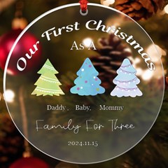 Personalized Any Text Family Xmas UV Print Acrylic Ornament - UV Print Acrylic Ornament Round
