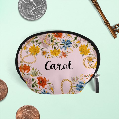 Personalized Floral Name Any Text Accessory Pouch (small) By Joe Front