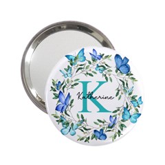 Personalized Name Any Text Butterfly Frame Handbag Mirror - 2.25  Handbag Mirror