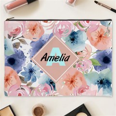 Watercolor Floral Initial Wedding - Cosmetic Bag (XXXL) Watercolor Floral Initial Wedding - Cosmetic Bag (XXXL)